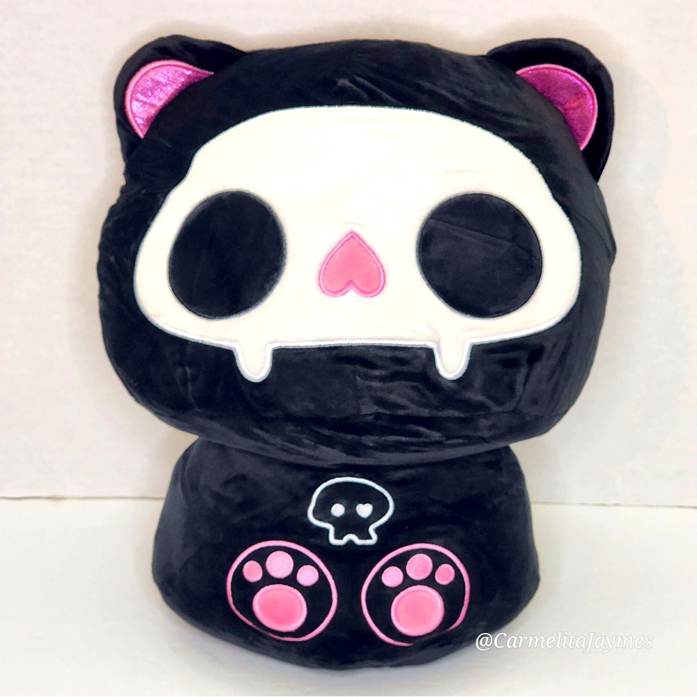 MEWAII ☠️🐈‍⬛ Large Skull Cat Bouncy Bouncy Plush NWT